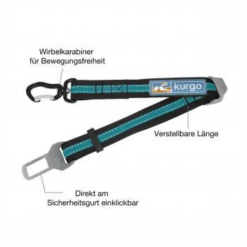 Preview: Kurgo Direct to Seatbelt Swivel Tether Blue